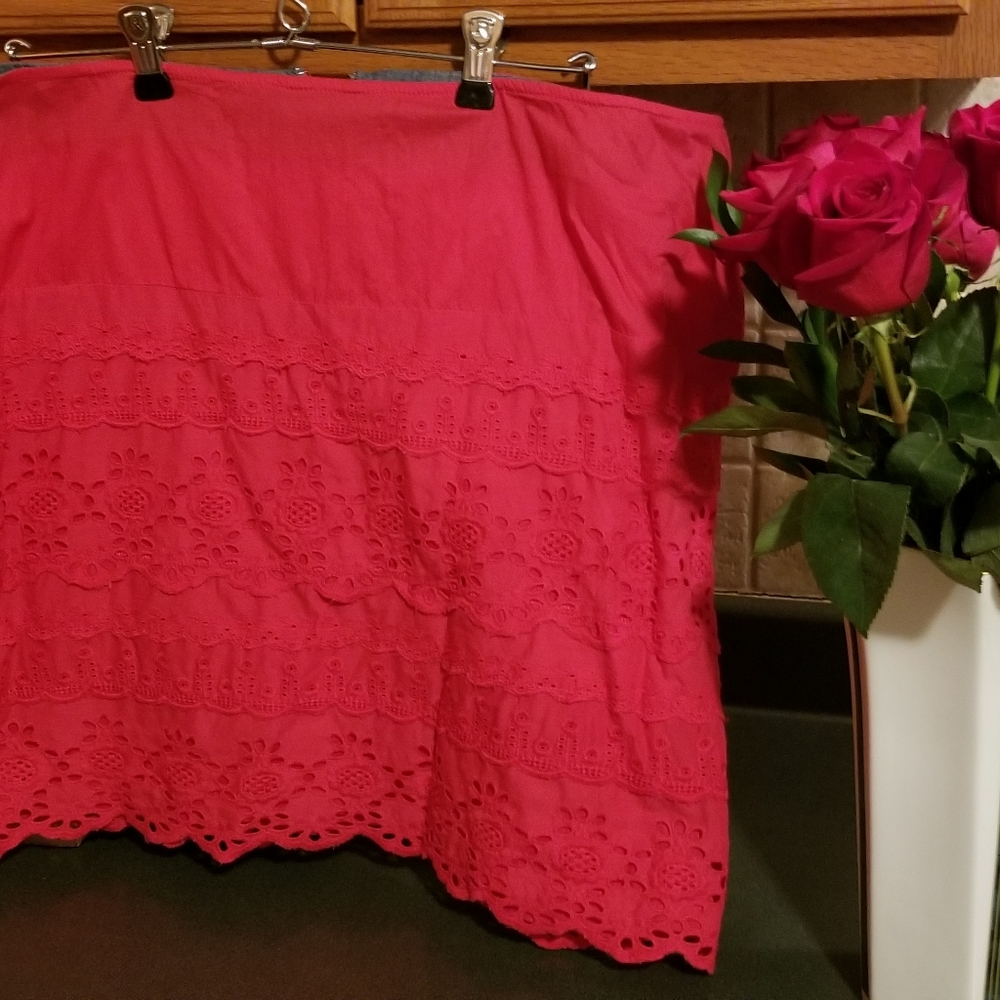 GH Bass eyelet mini skirt pink